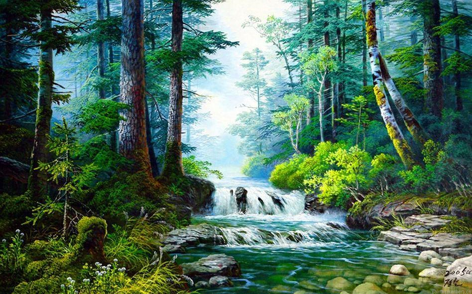 Small Waterfall Landscapes Painting By Numbers.png