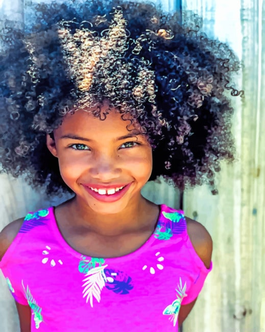 Smiling Afro Girl Painting By Numbers.png