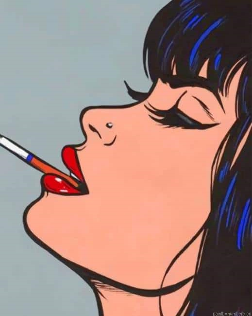 Smoking Girl Pop Art Painting By Numberss.png