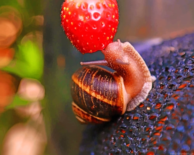 Snail Eating Strawberry Painting By Numberss.png