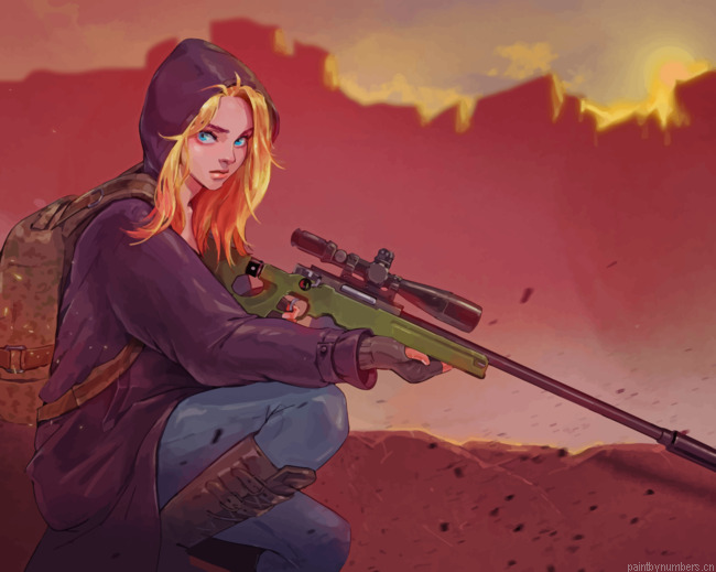 Sniper Girl With Amw Animations Painting By Numberss.png