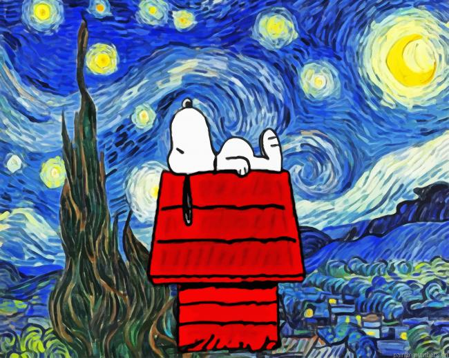 Snoopy Starry Night Painting By Numberss.png