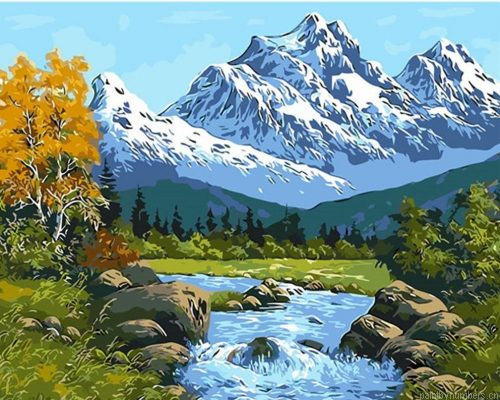 Snow Everest Mountain Painting By Numbers.png