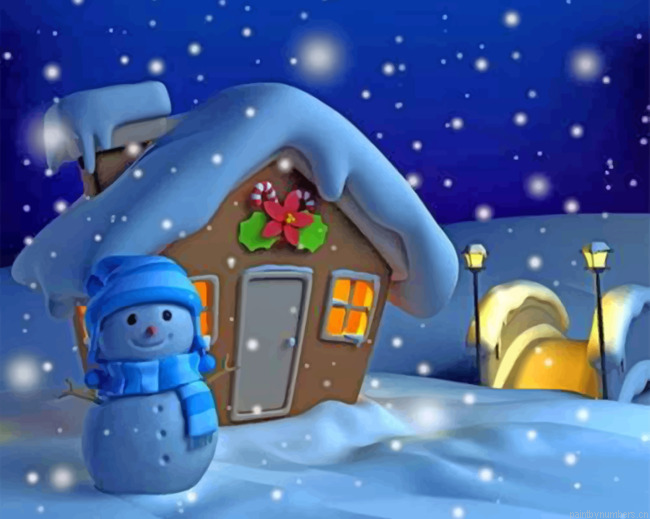 Snow House Painting By Numbers.png