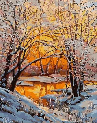 Snow Lake Landscape Painting By Numbers.png