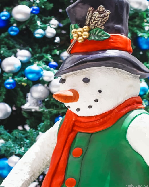 Snow Man With Clothes Painting By Numberss.png