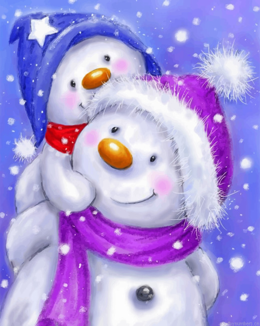 Snow Mom And Son Painting By Numbers.png