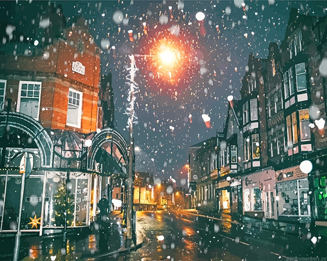 Snow Rain City Painting By Numbers.png
