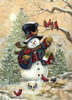 Snowman And Cardinal Painting By Numberss.png