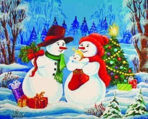 Snowman Family Christmas Painting By Numbers.png