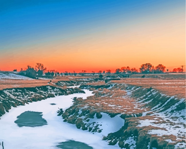 Snowy Davenport Iowa Landscapes Painting By Numberss.png
