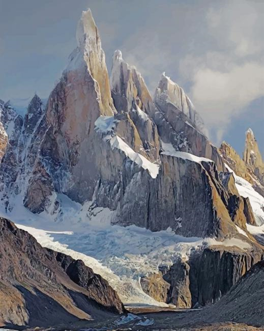 Snowy Mountains Landscapes Painting By Numberss.png