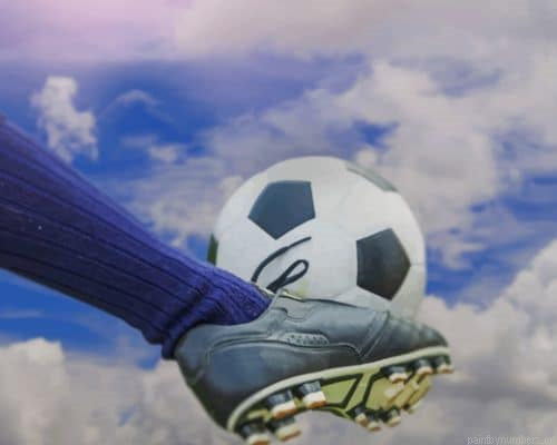 Soccer Player Shooting Ball Football Painting By Numberss.png