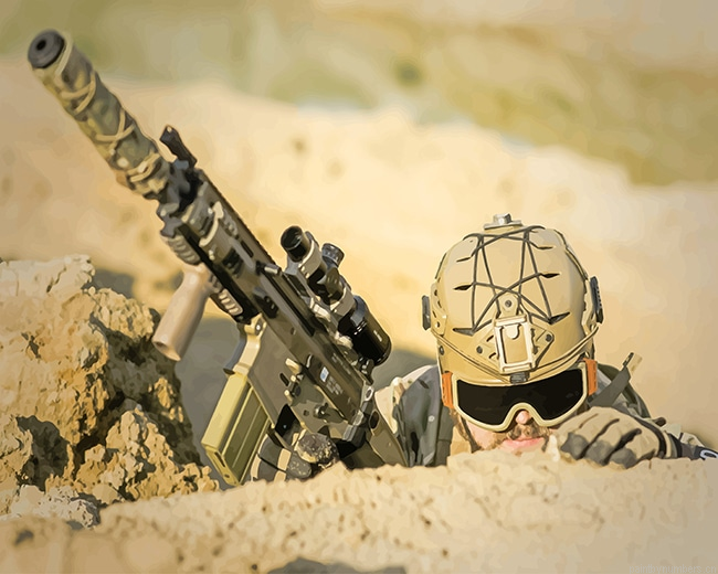 Soldier Holding Assault Rifle Military Painting By Numberss.png