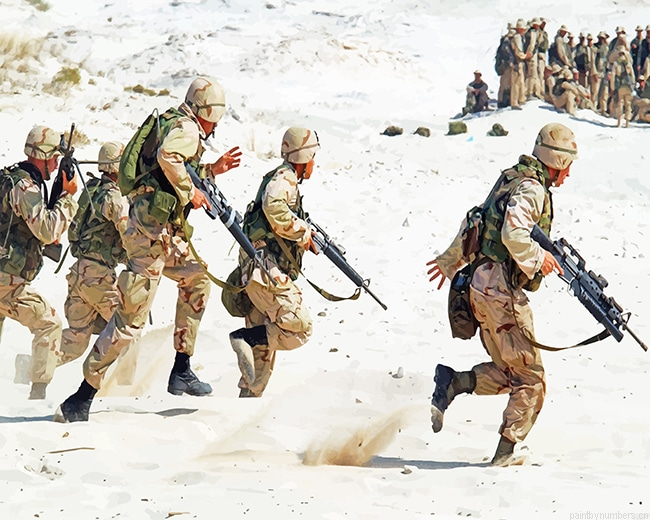 Soldiers Holding Rifles Military Painting By Numbers.png