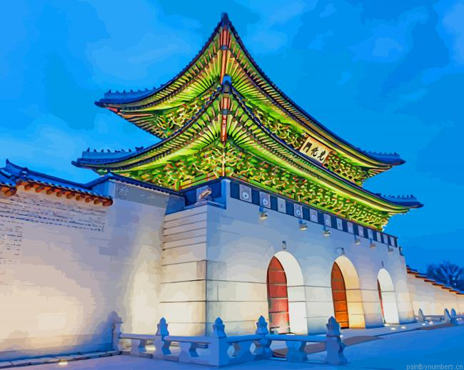 South Korea Gwanghwamun Gate Painting By Numberss.png