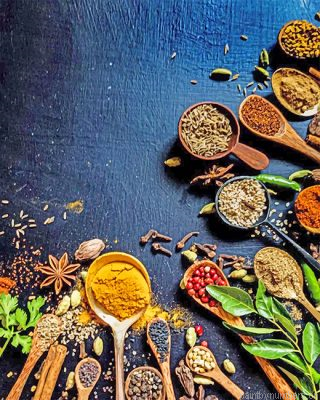 Spices Spoons Food Painting By Numbers.png