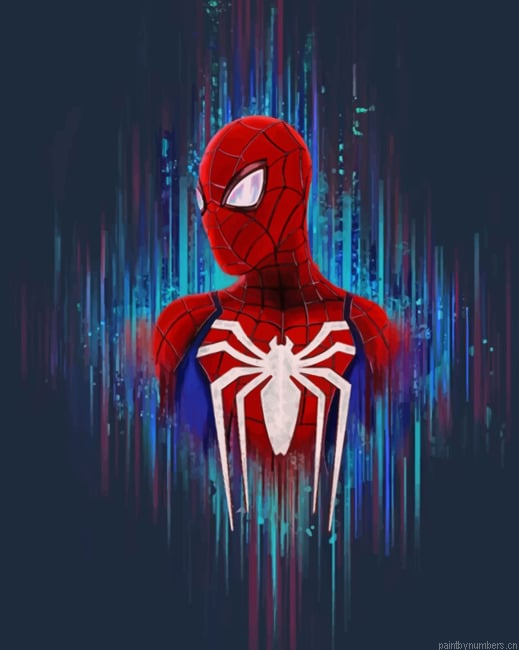 Spider Man Splatter Painting By Numberss.png