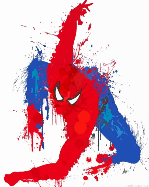 Spiderman Splatter Painting By Numberss.png