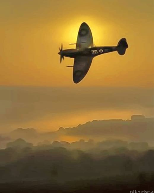 Spitfire Sunset Painting By Numberss.png