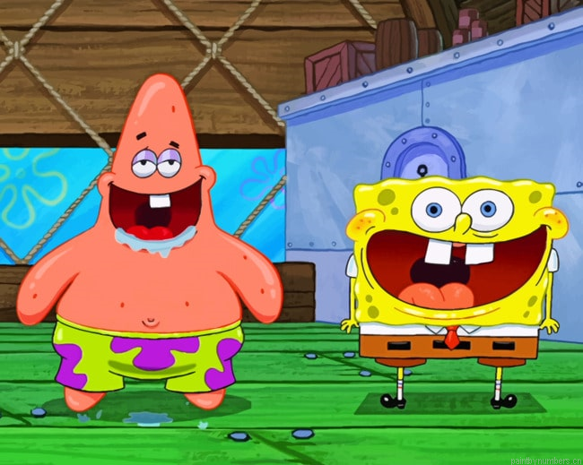 Sponge Bob And Patrick Star Cartoons Painting By Numberss.png