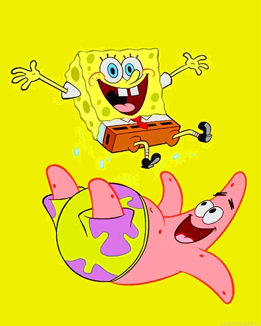 Spongebob And Patrick Star Cartoons Painting By Numberss.png