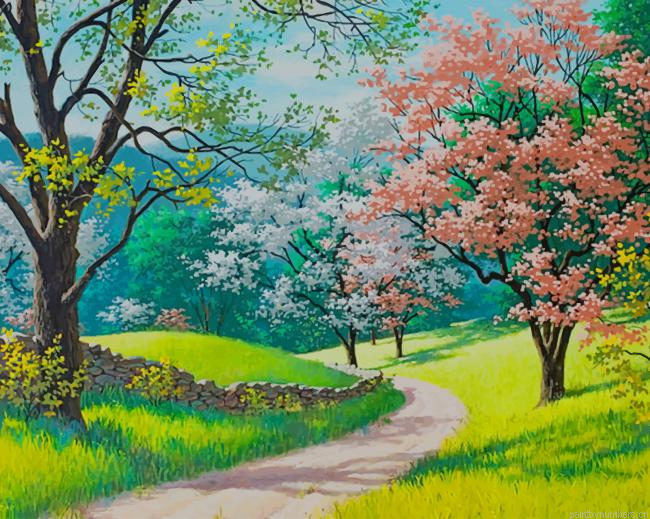 Spring Beautiful Nature Landscapes Painting By Numberss.png