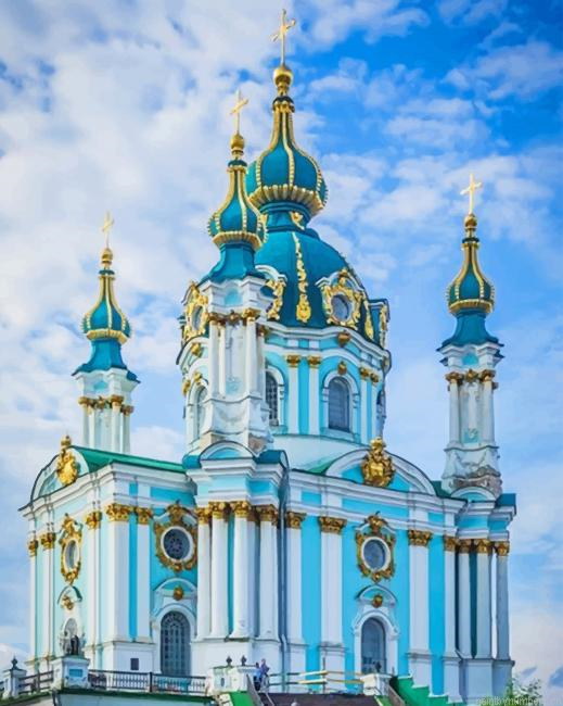 St Andrews Church Kiev Ukraine Painting By Numberss.png