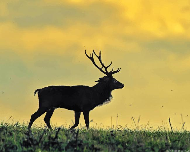 Stag Silhouette Painting By Numberss.png