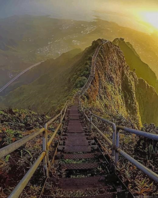 Stairway To Heaven Oahu Hawaii Nature Painting By Numberss.png