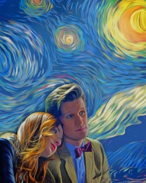 Starry Night Doctor Who Vincent Vang Gogh Painting By Numberss.png