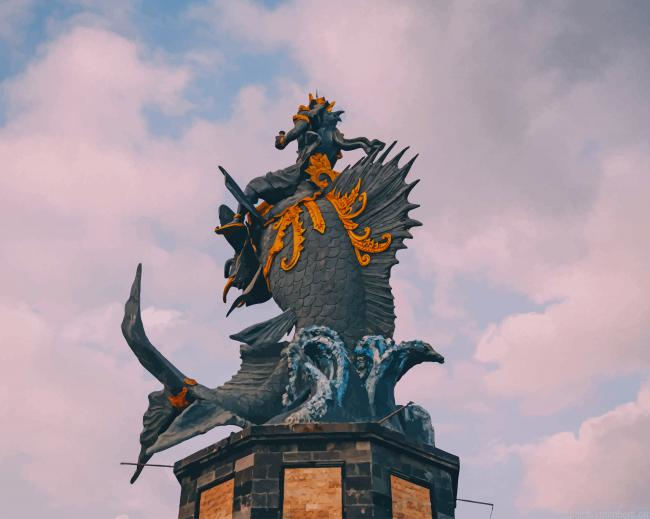 Statue Of Poseidon Riding A Large Fish Painting By Numberss.png