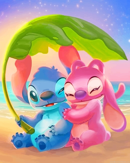 Stitch And Angel Cartoons Painting By Numberss.png