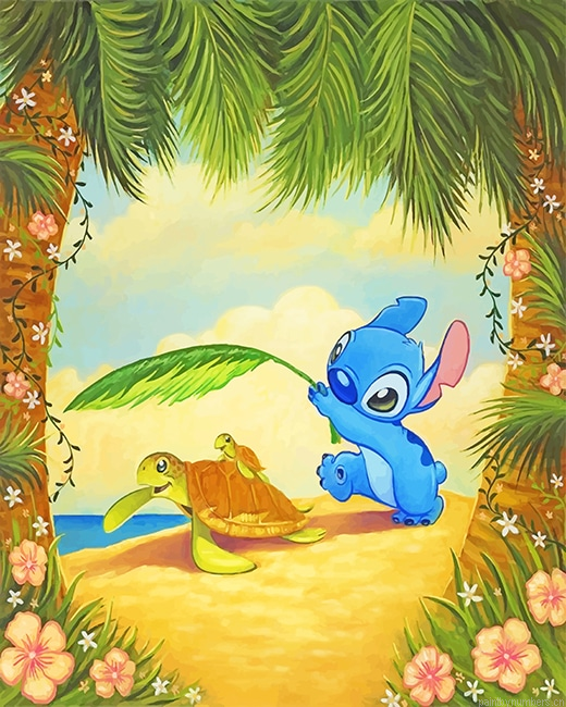 Stitch And His Friends Cartoons Painting By Numberss.png
