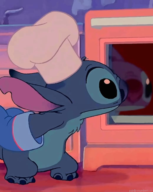 Stitch Cooking Cartoons Painting By Numberss.png