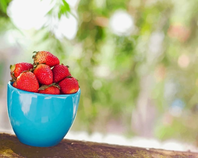 Strawberries Fruit In Cup Food Painting By Numberss.png
