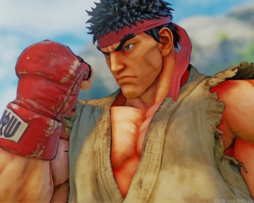 Street Fighter Ryu Video Games Painting By Numberss.png