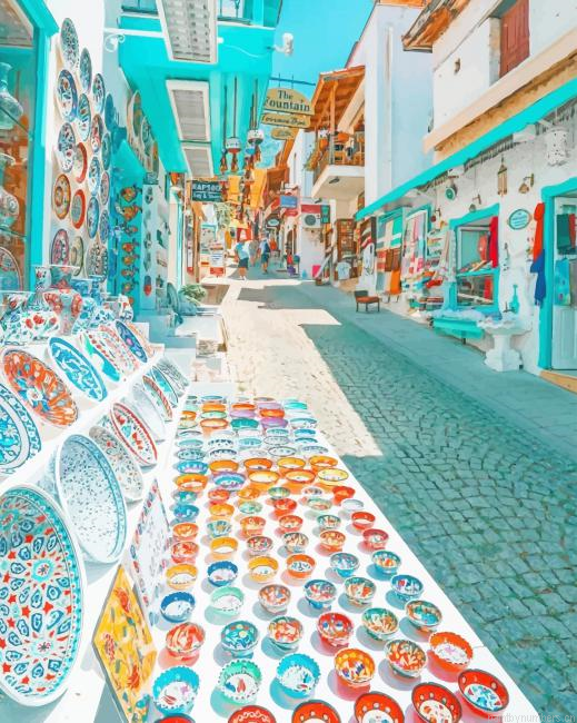 Street Market Kalkan Antalya Turkey New Painting By Numberss.png