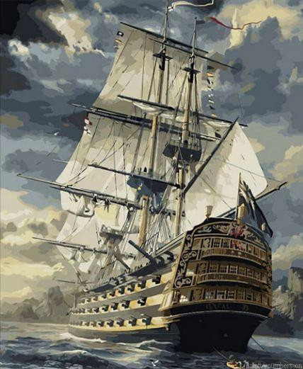 Strong Ocean Ship Painting By Numberss.png