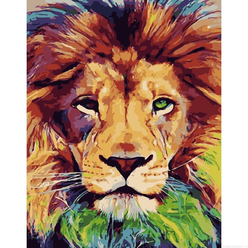 Strong Power Lion Painting By Numberss.png