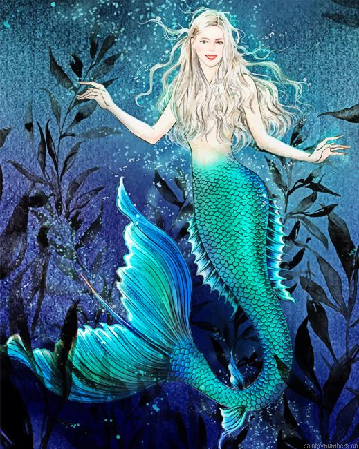 Stunning Mermaid Smiling Painting By Numberss.png