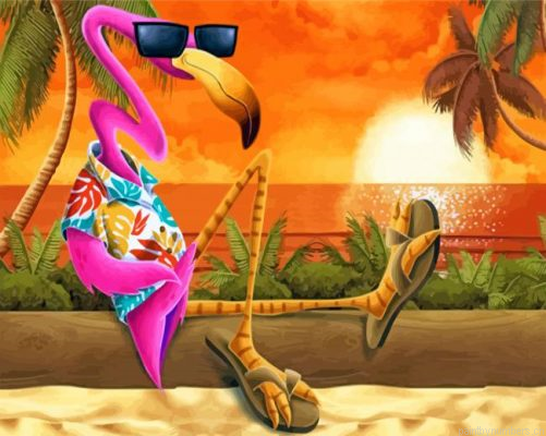 Stylish Flamingo Painting By Numbers.png