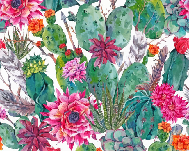 Succulents And Flowers Painting By Numbers.png
