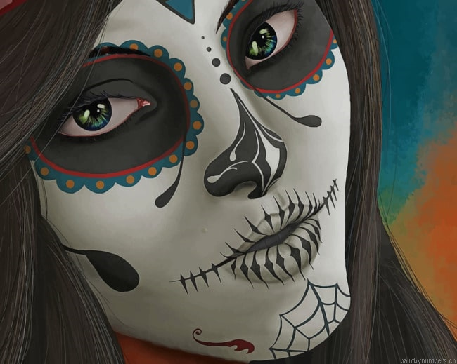 Sugar Skull Girl Halloween Painting By Numberss.png