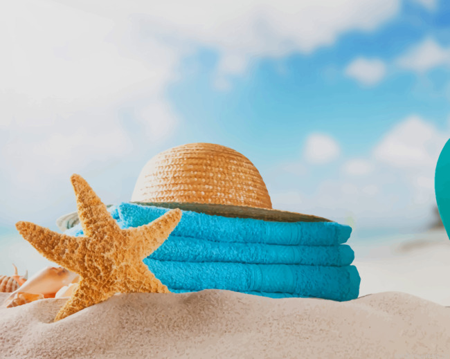 Summer Beach Elements Painting By Numberss.png