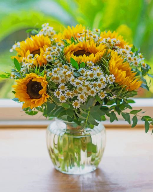 Sunflowers Vase Painting By Numberss.png