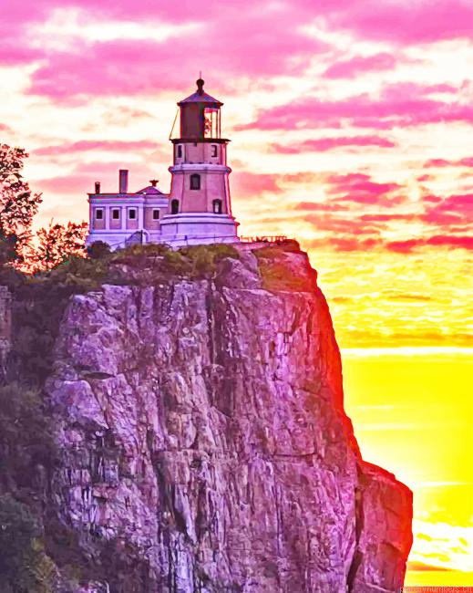 Sunrise At Split Rock Lighthouse Painting By Numbers.png