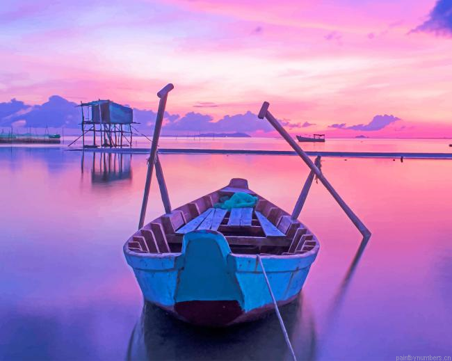 Sunrise Boat Painting By Numberss.png