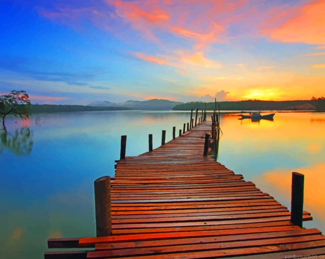 Sunrise Jetty Pier Landscapes Painting By Numberss.png