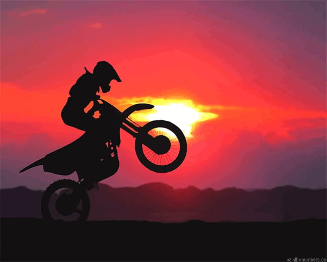 Sunrise Motorcycle Silhouette Painting By Numberss.png